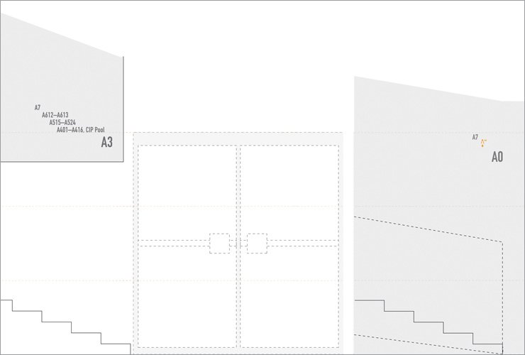 Raster für Leitsystem im Innenraum