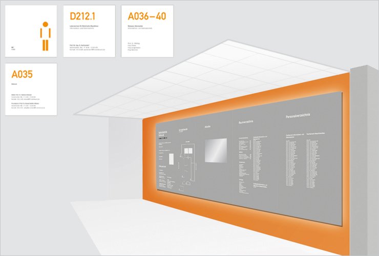 Informationstafel und Piktogramme