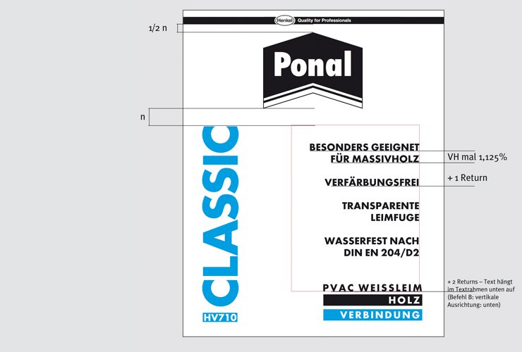 Entwicklung von Gestaltungsregeln, welche sowohl auf einer kleinen Tube, als auch auf einem großen Eimer funktionieren